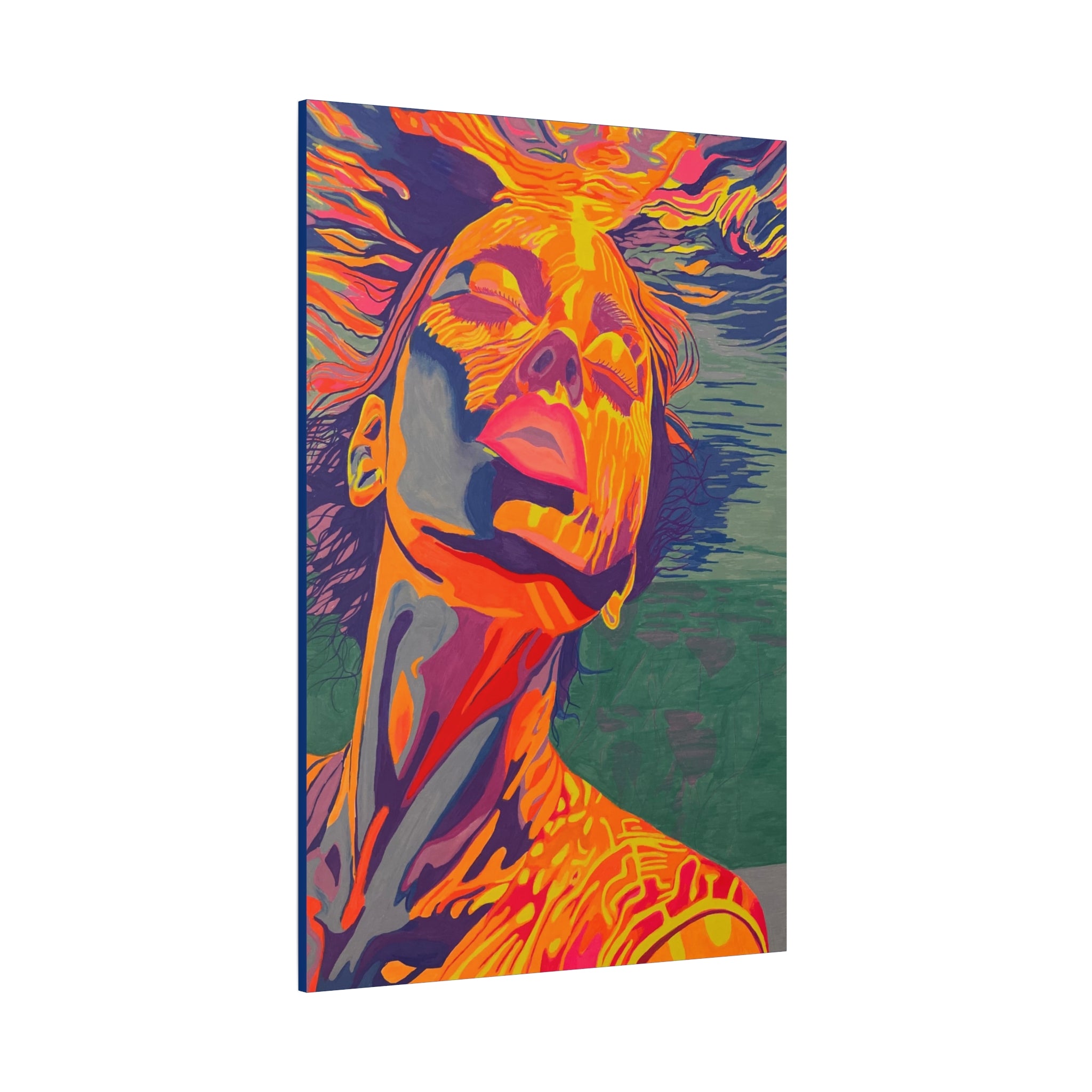 Vibrant Pop Art Woman Matte Stretched Canvas