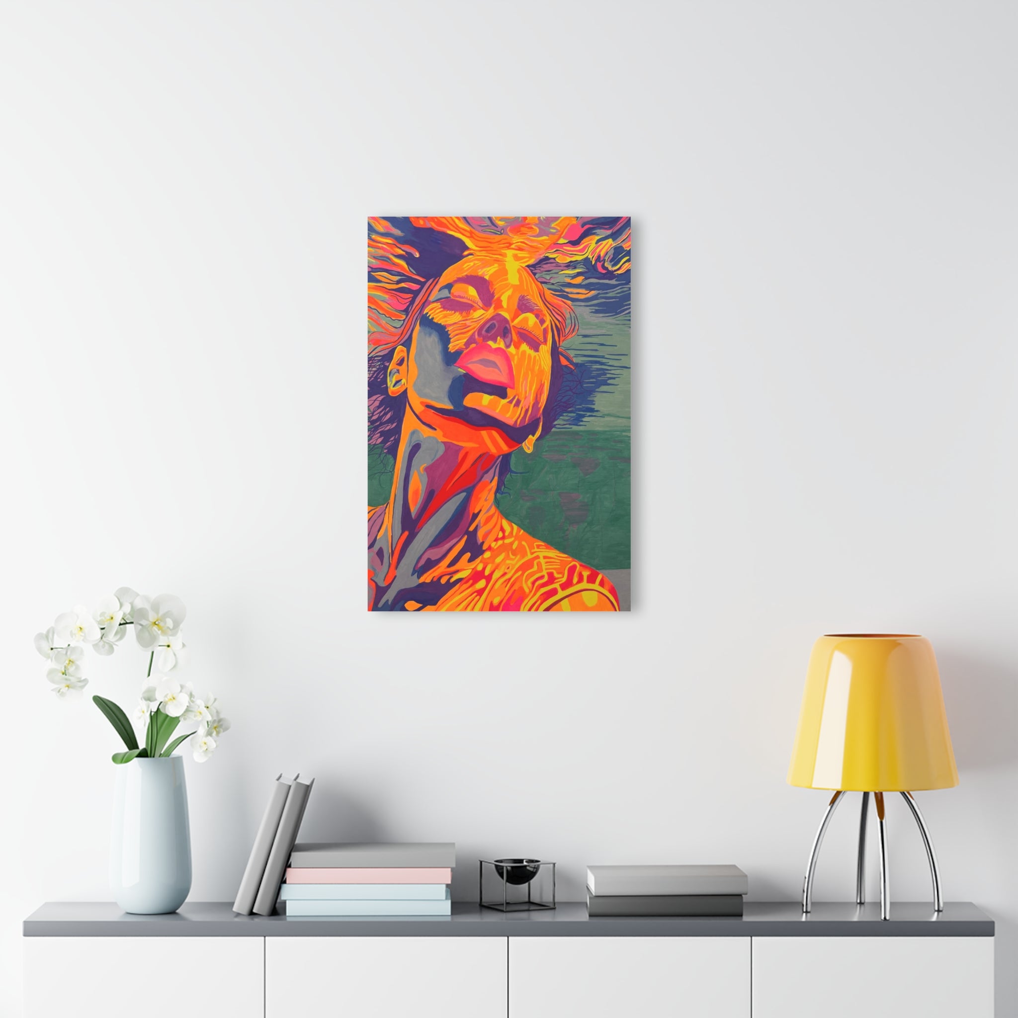 Vibrant Pop Art Woman Acrylic Print - French Cleat Wall Art