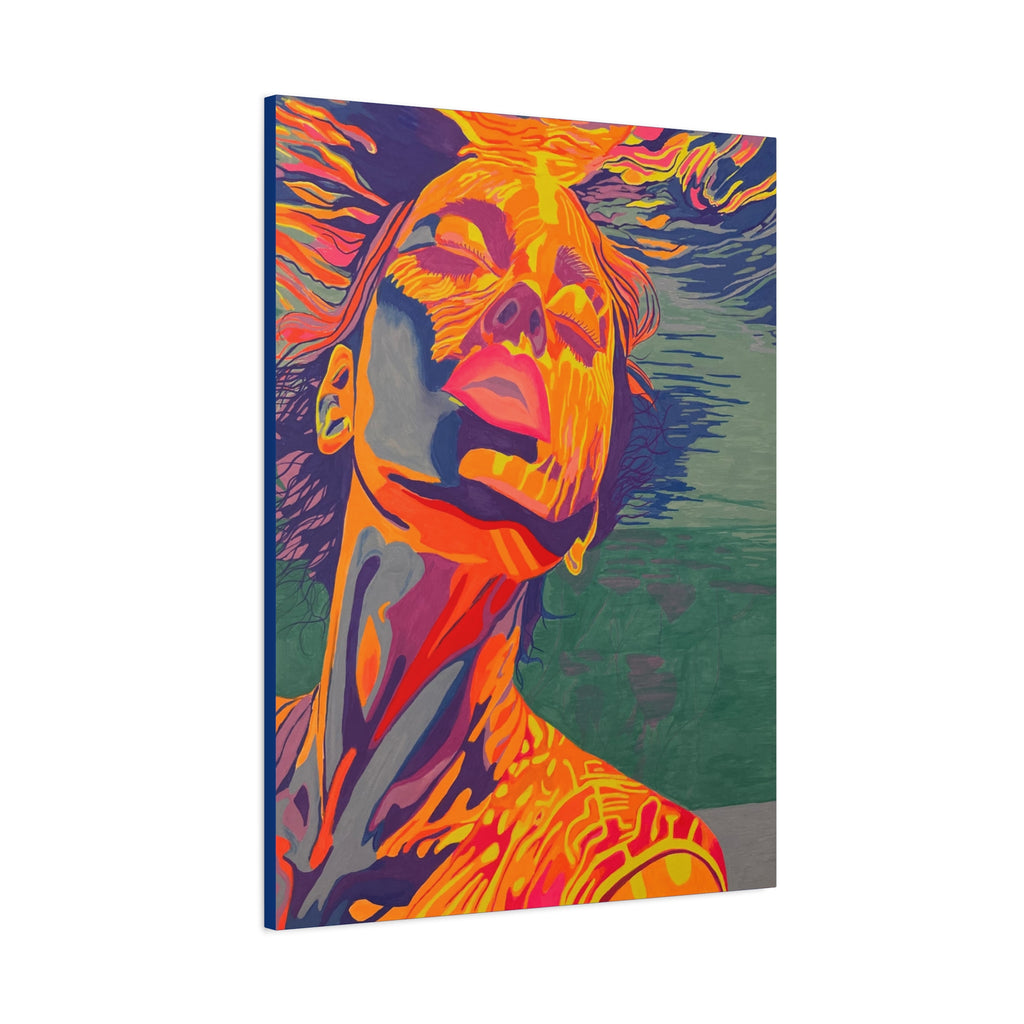 Vibrant Pop Art Woman Matte Stretched Canvas