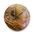 Acrylic Wall Clock — Golden Muse Portrait with Roman Numeral Clockwork