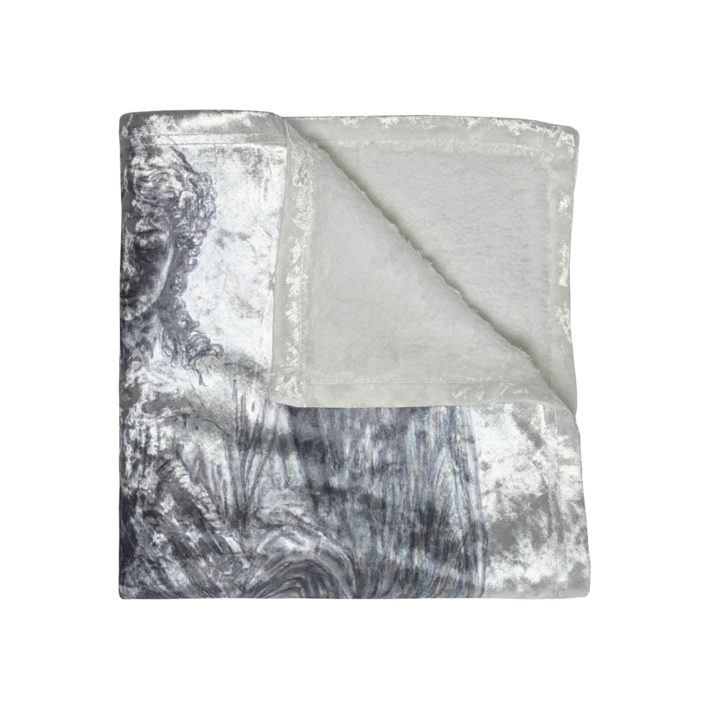 Crushed Velvet Angel Blanket — Gothic Statue Throw for Cozy Home Décor